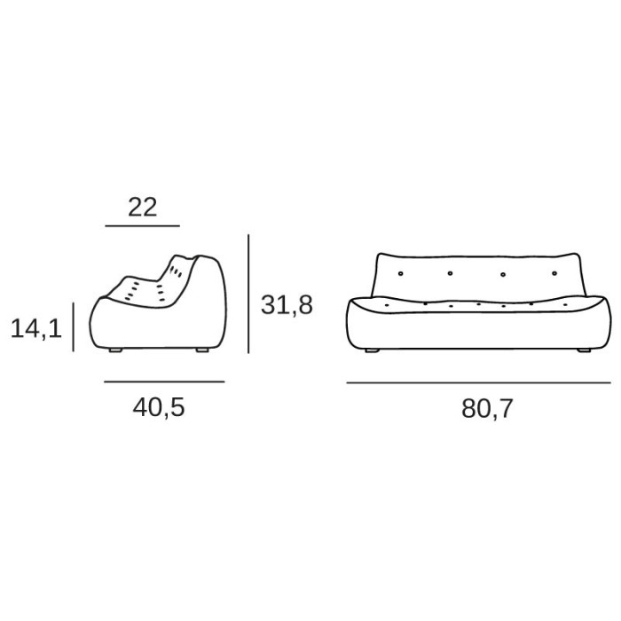 1965 3 seats sofa