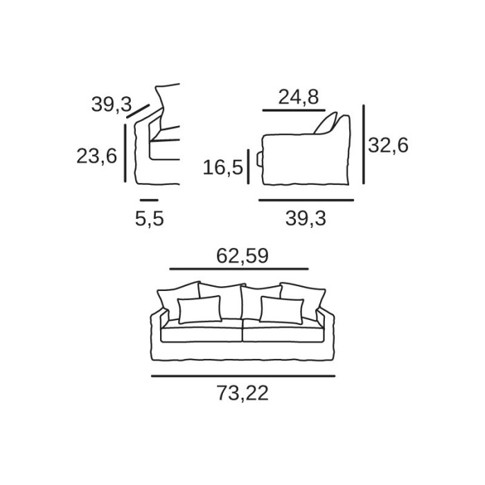 Biarritz 2 seats sofa