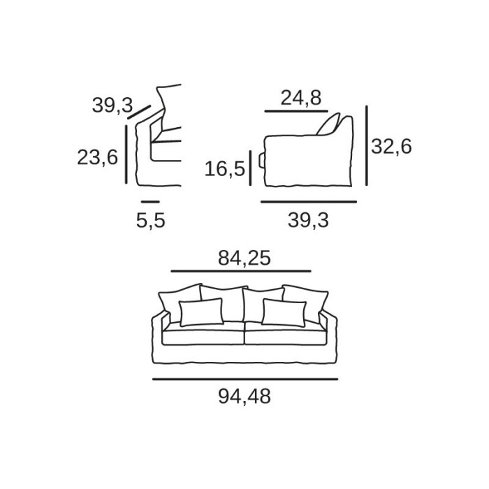 Biarritz 4 seats sofa