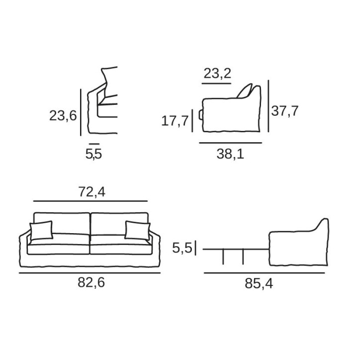 Bidart 4 seats sofa bed