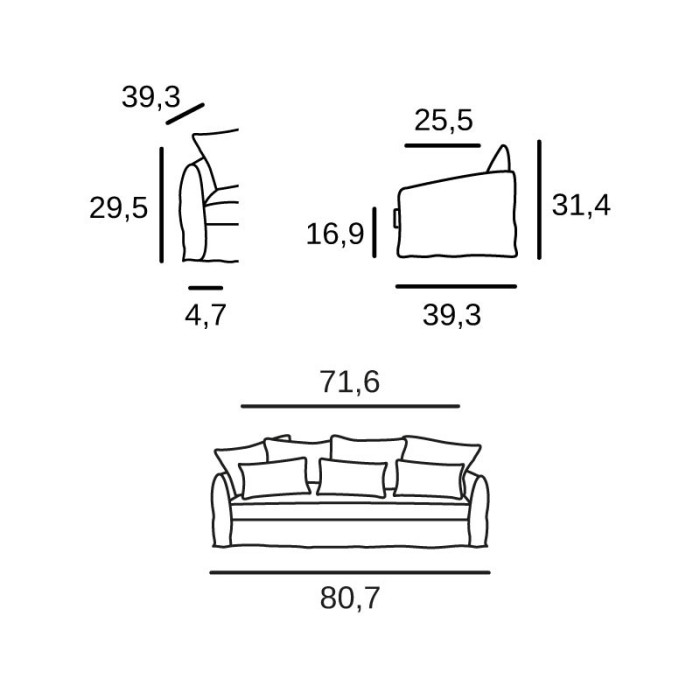 Cannes 4 seats sofa