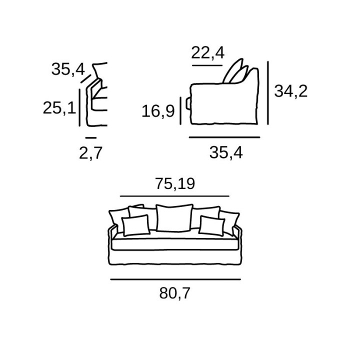 Cap Ferret 5 seats sofa