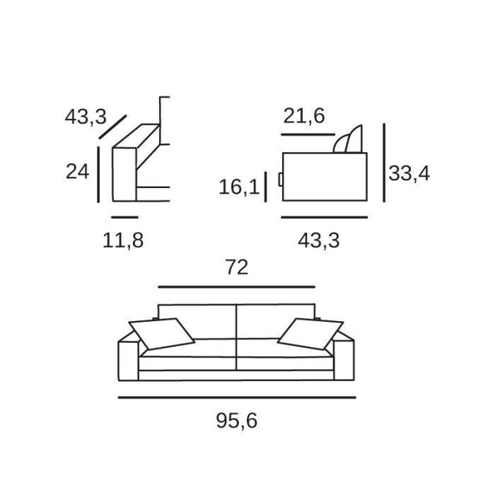 Courchevel 4 seats sofa