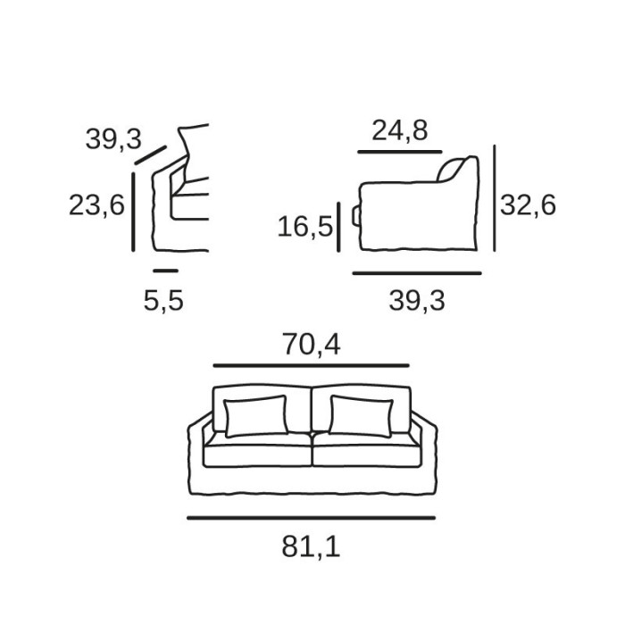 Monaco 3 seats sofa