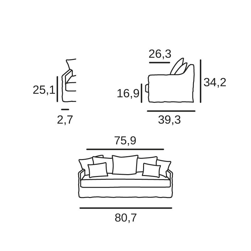 Saint Martin 5 seats sofa 205 cm - Home Spirit